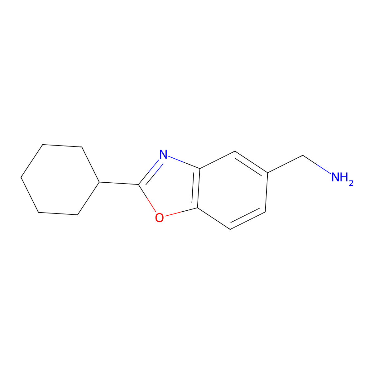 (2-Cyclohexylbenzo[D]oxazol-5-YL)methanamine molecular structure, CAS 1368998-44-0