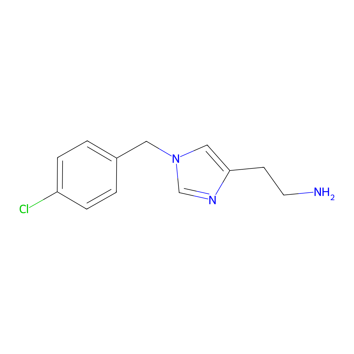 2-{1-[(4-chlorophenyl)methyl]-1H-imidazol-4-yl}ethan-1-amine molecular structure, CAS 1369000-71-4