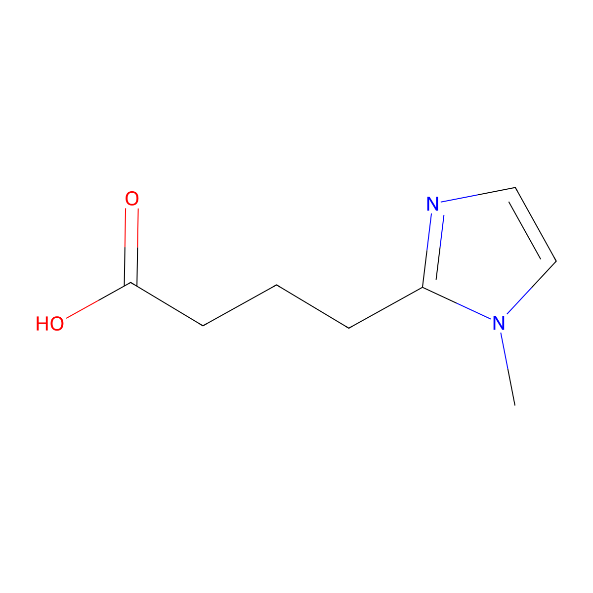4-(1-Methyl-1h-imidazol-2-yl)butanoic acid molecular structure, CAS 1369002-45-8