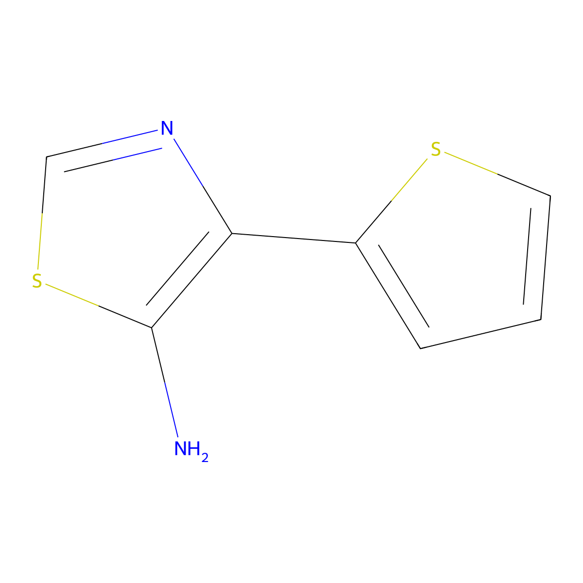 5-Amino-4-(2-thienyl)thiazole molecular structure, CAS 1369005-54-8