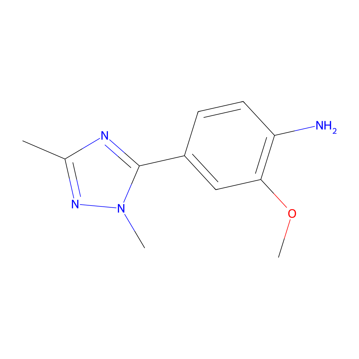 4-(1,3-Dimethyl-1H-1,2,4-triazol-5-yl)-2-methoxybenzenamine molecular structure, CAS 1369005-92-4