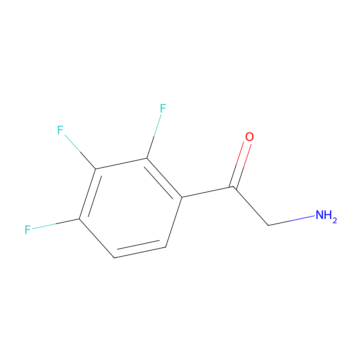 2-Amino-1-(2,3,4-trifluorophenyl)ethan-1-one molecular structure, CAS 1369006-57-4