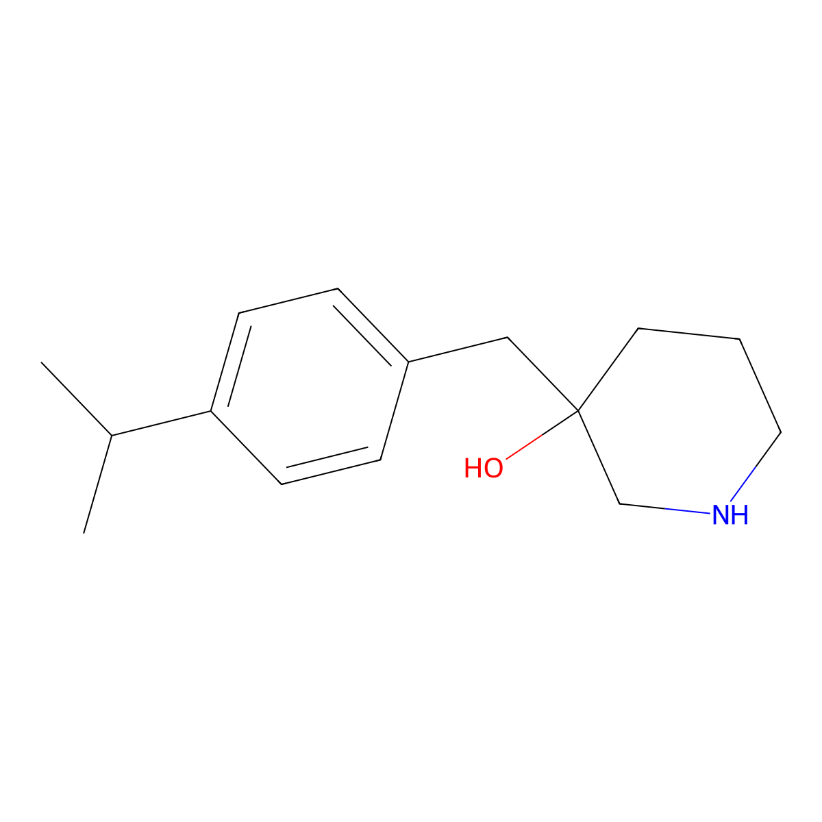 3-(4-Isopropylbenzyl)piperidin-3-ol molecular structure, CAS 1369008-32-1