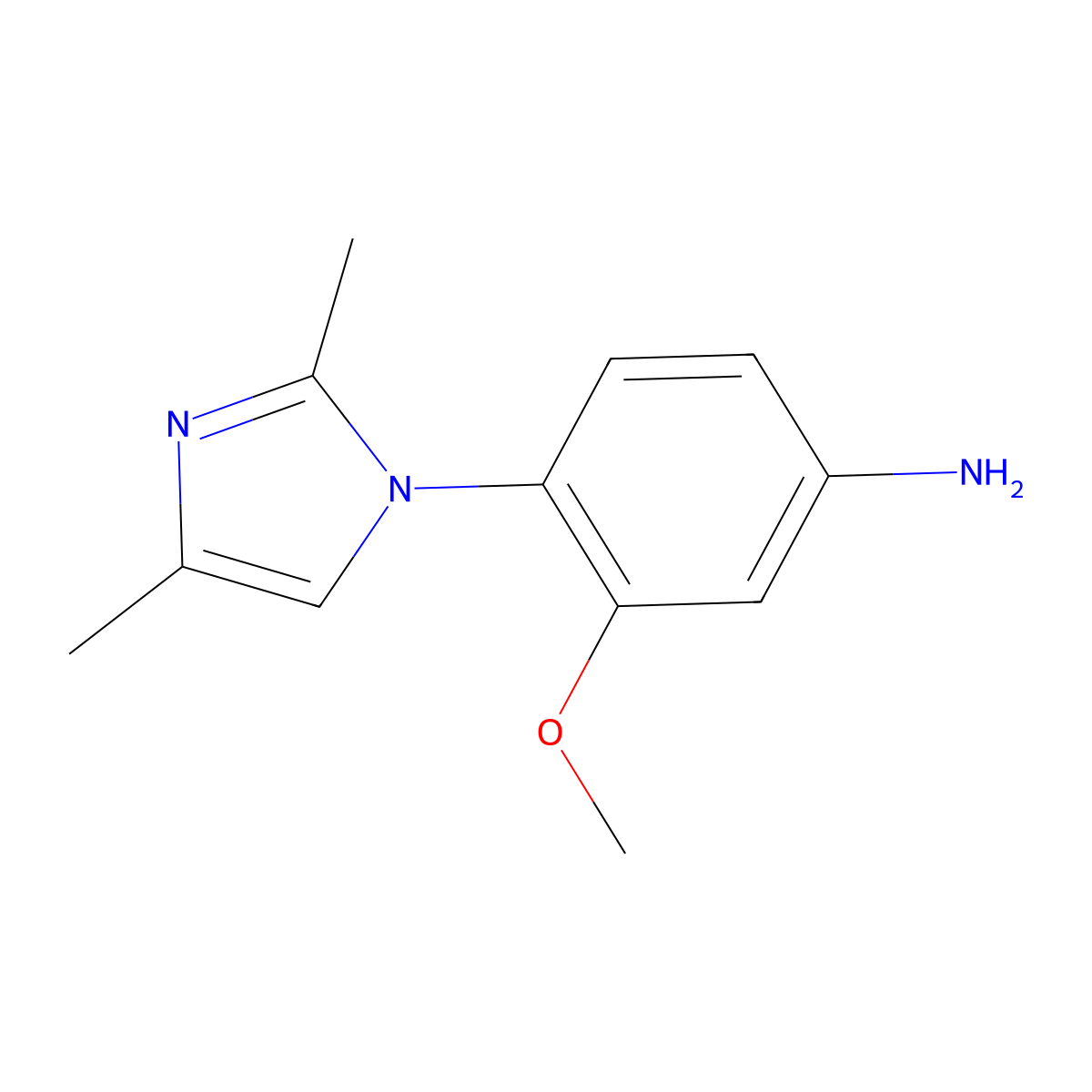 4-(2,4-Dimethyl-1-imidazolyl)-3-methoxyaniline molecular structure, CAS 1369015-26-8