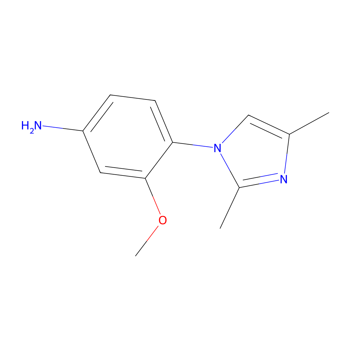 4-(2,4-Dimethyl-1-imidazolyl)-3-methoxyaniline molecular structure, CAS 1369015-26-8