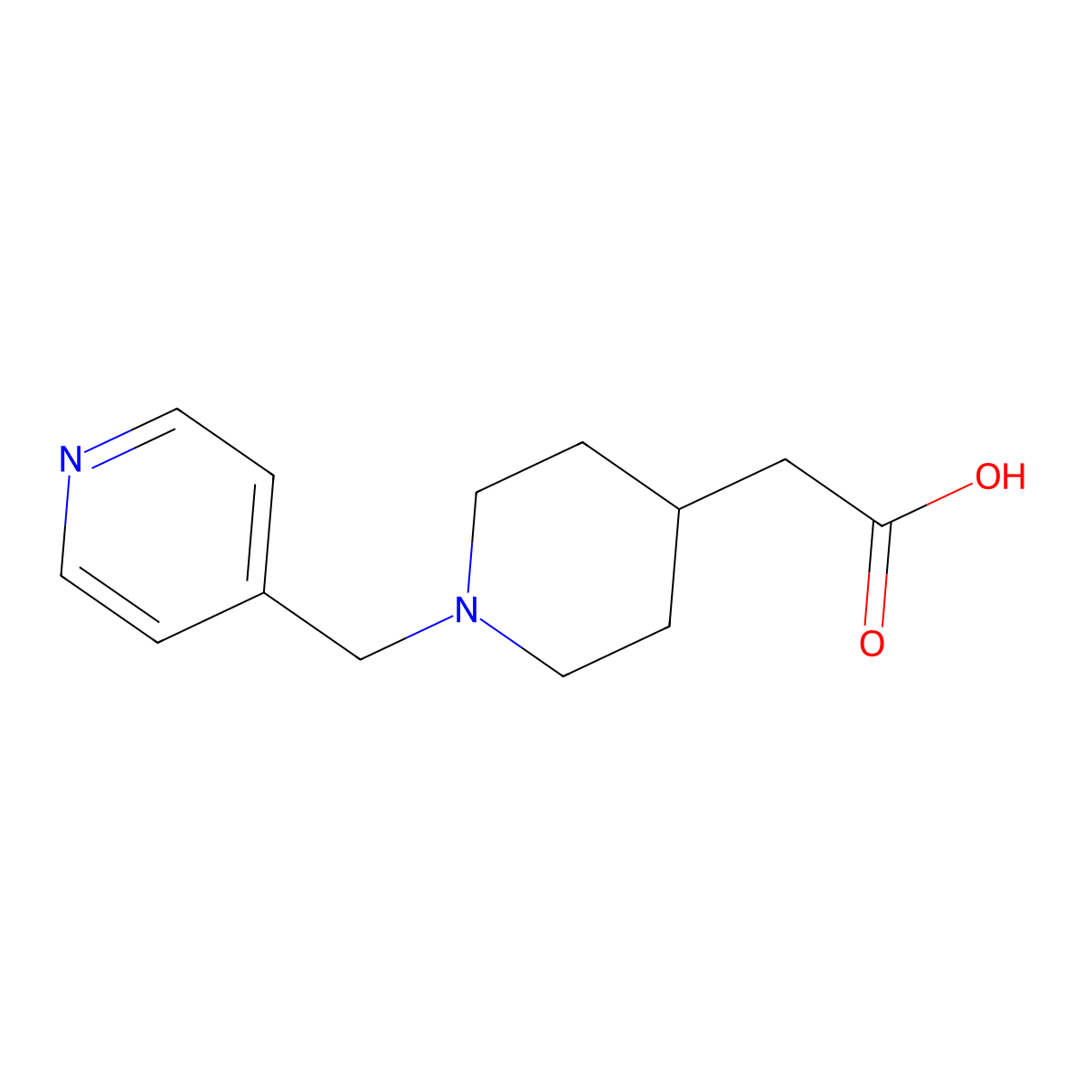 2-{1-[(Pyridin-4-yl)methyl]piperidin-4-yl}acetic acid molecular structure, CAS 1369019-14-6