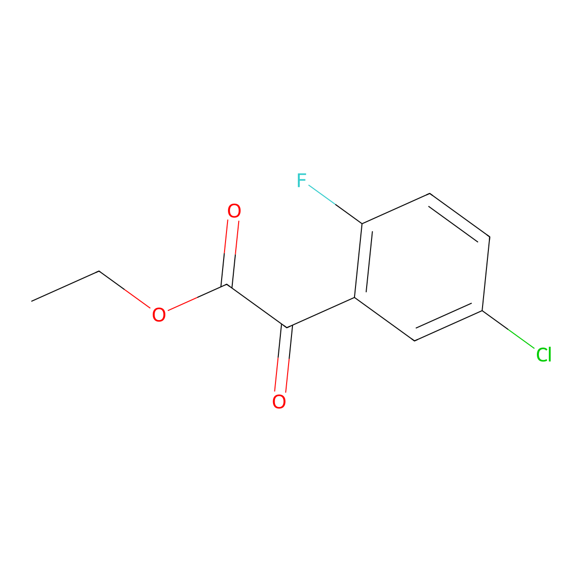 Ethyl 2-(5-chloro-2-fluorophenyl)-2-oxoacetate molecular structure, CAS 1369019-79-3