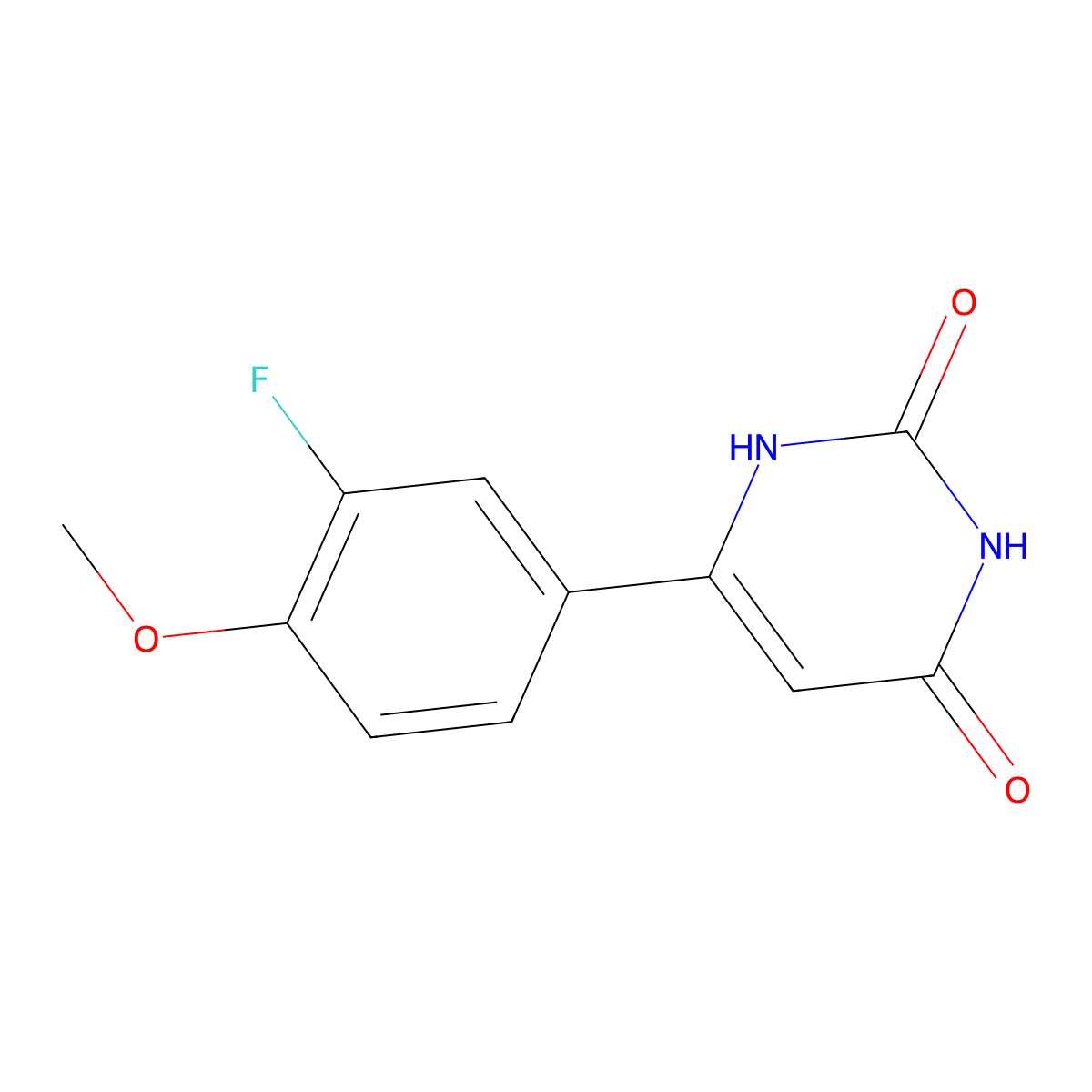 6-(3-fluoro-4-methoxyphenyl)pyrimidine-2,4(1H,3H)-dione molecular structure, CAS 1369021-50-0