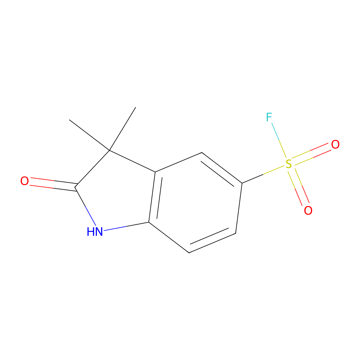 3,3-Dimethyl-2-oxo-2,3-dihydro-1H-indole-5-sulfonyl fluoride molecular structure, CAS 1369027-06-4