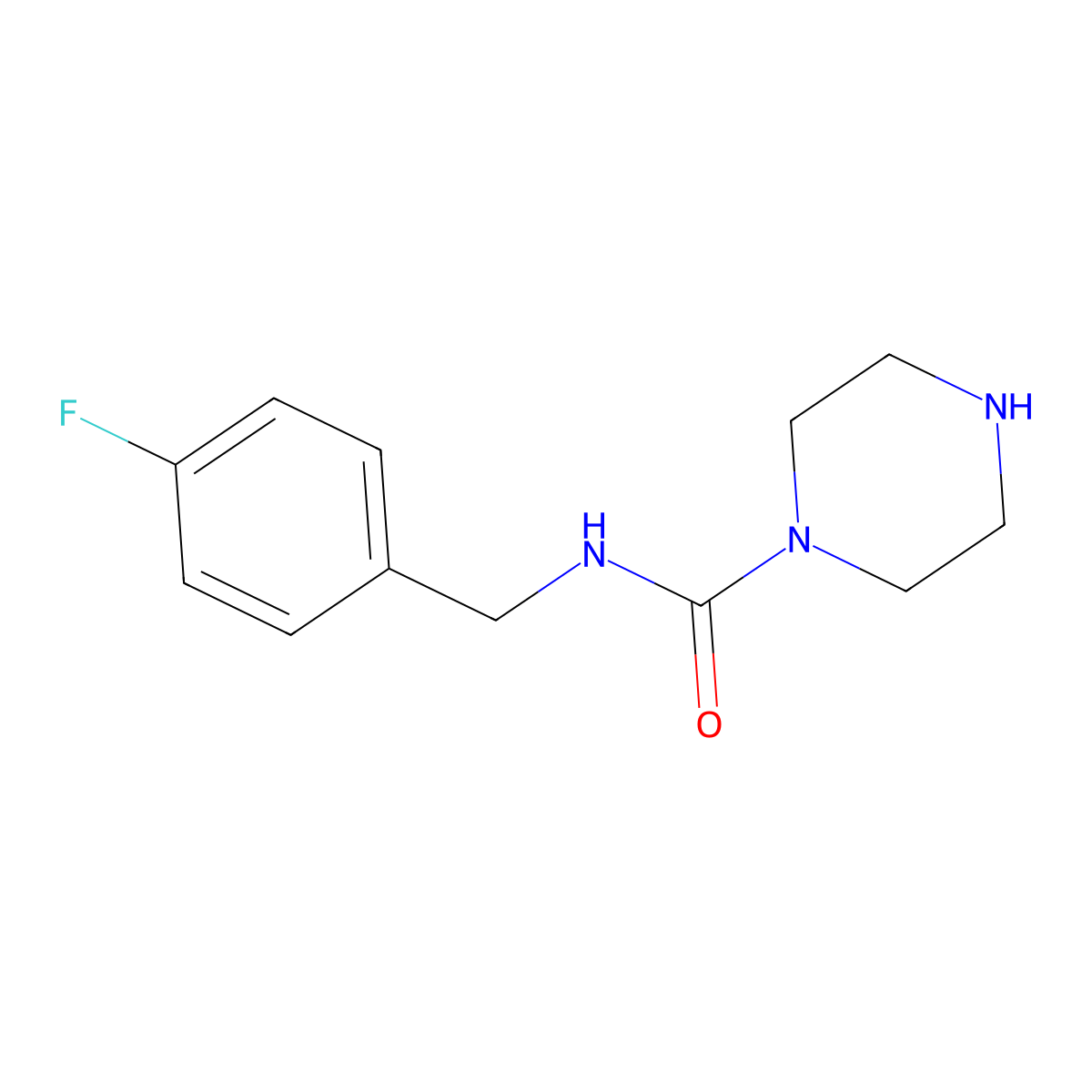 N-[(4-fluorophenyl)methyl]piperazine-1-carboxamide molecular structure, CAS 1369030-30-7