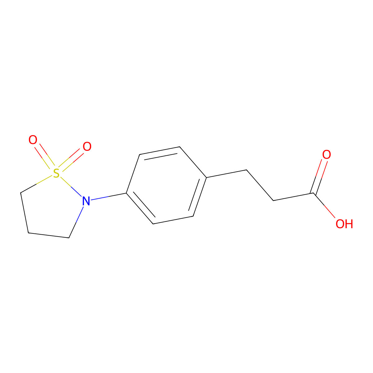 3-[4-(1,1-Dioxo-1lambda6,2-thiazolidin-2-yl)phenyl]propanoic acid molecular structure, CAS 1369031-04-8