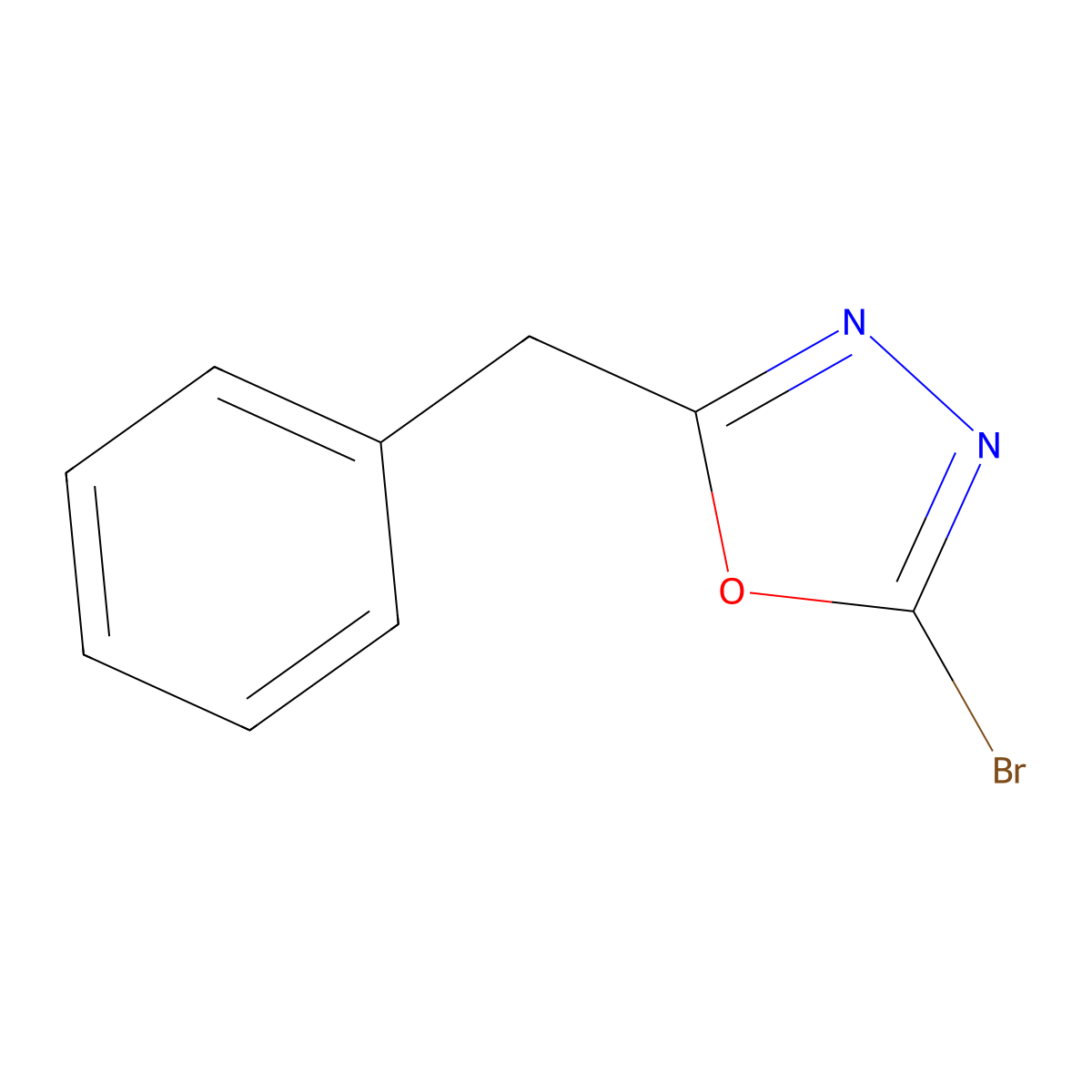 2-Benzyl-5-bromo-1,3,4-oxadiazole molecular structure, CAS 1369032-12-1