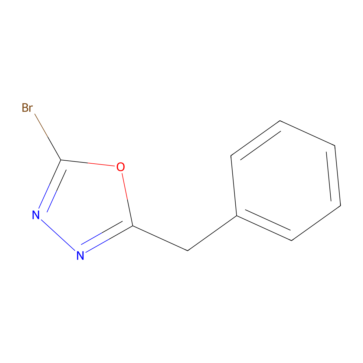 2-Benzyl-5-bromo-1,3,4-oxadiazole molecular structure, CAS 1369032-12-1
