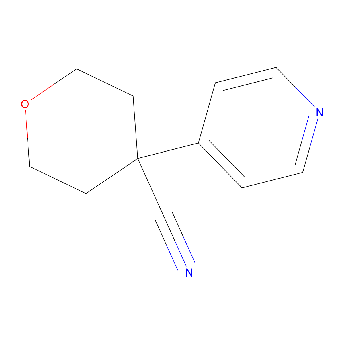 4-(Pyridin-4-yl)oxane-4-carbonitrile molecular structure, CAS 1369033-34-0