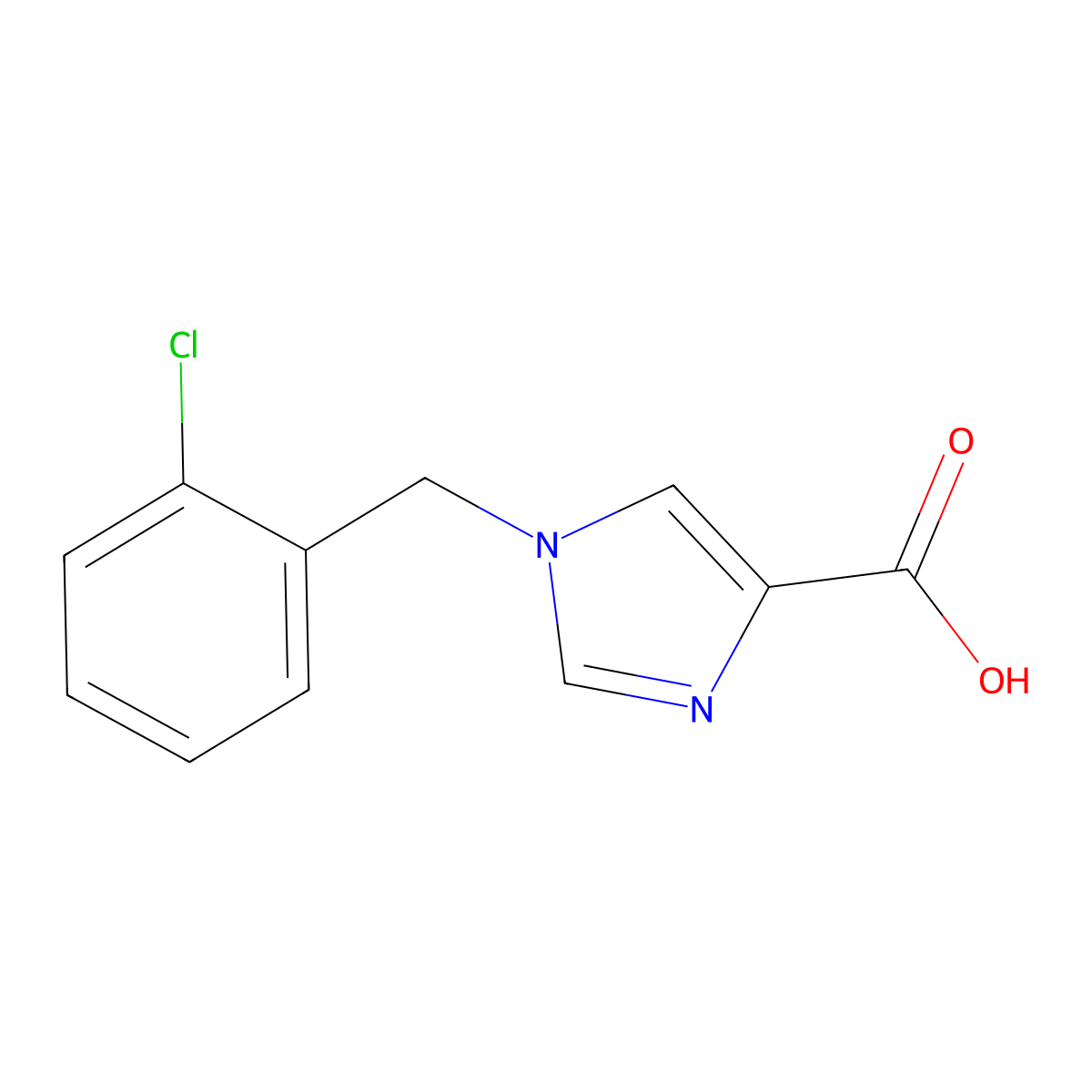 1-(2-Chlorobenzyl)-1H-imidazole-4-carboxylic acid molecular structure, CAS 1369036-53-2