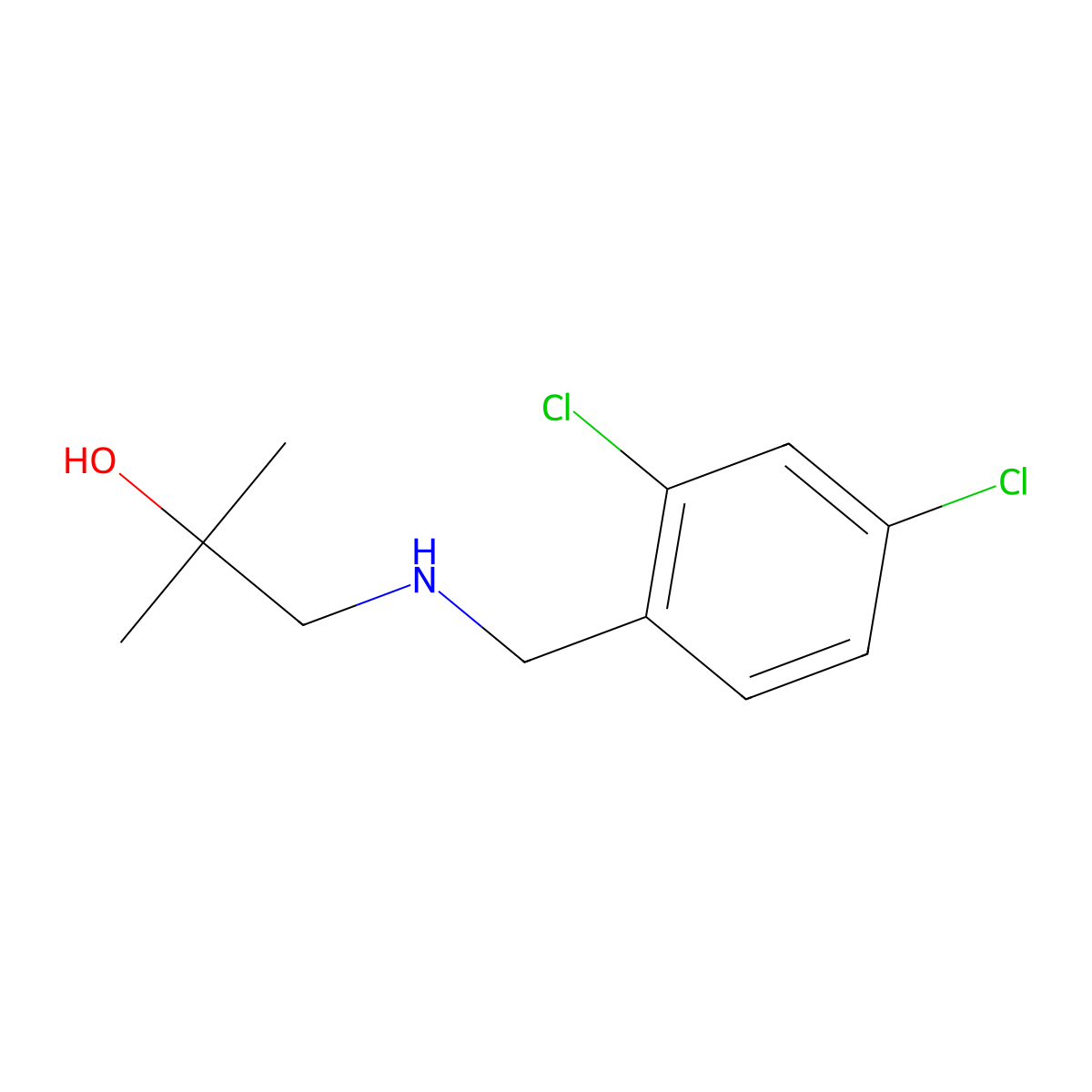 1-{[(2,4-Dichlorophenyl)methyl]amino}-2-methylpropan-2-ol molecular structure, CAS 1369038-89-0