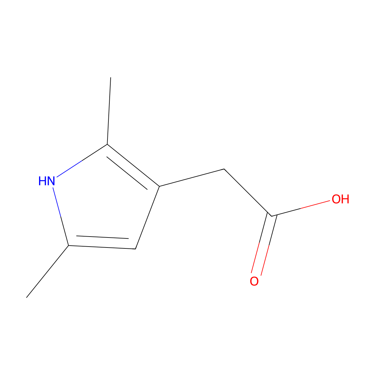 2-(2,5-dimethyl-1H-pyrrol-3-yl)acetic acid molecular structure, CAS 1369040-42-5