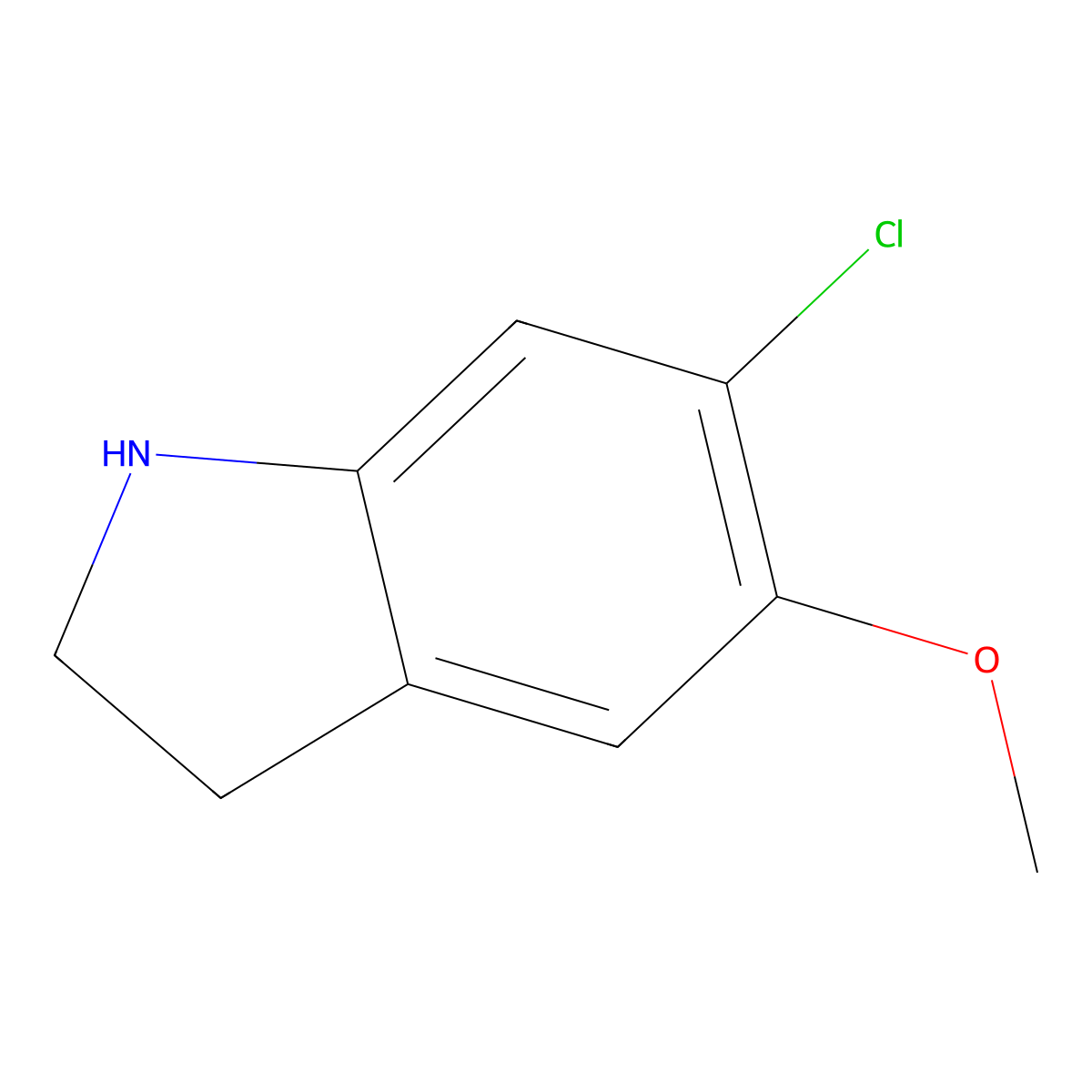6-Chloro-5-methoxy-2,3-dihydro-1H-indole molecular structure, CAS 1369041-89-3