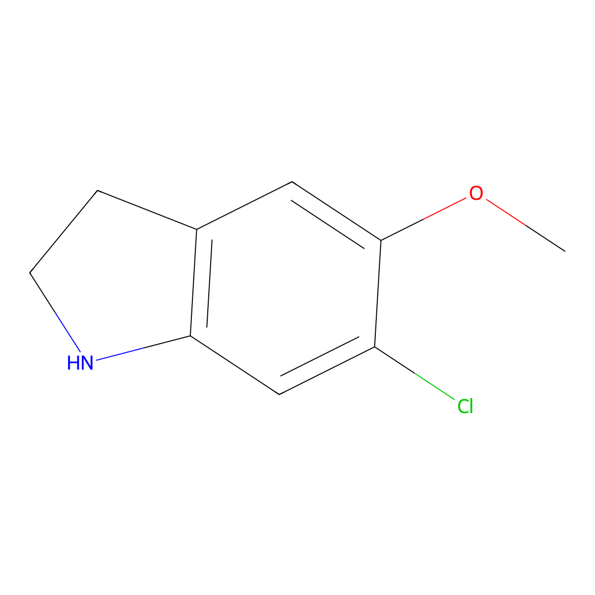 6-Chloro-5-methoxy-2,3-dihydro-1H-indole molecular structure, CAS 1369041-89-3