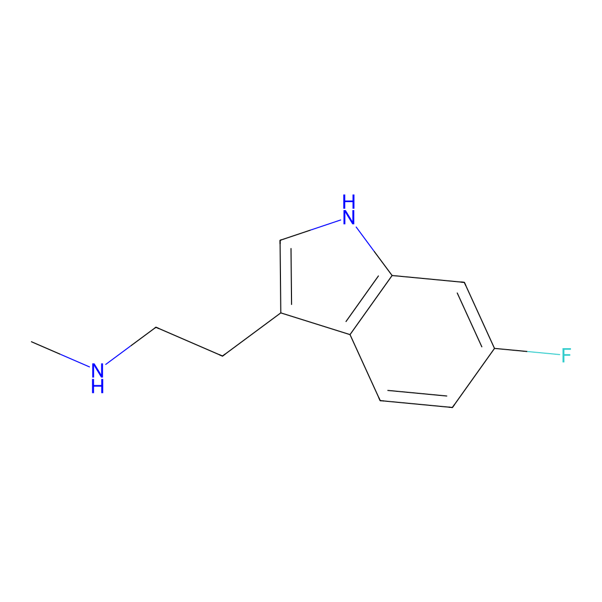 [2-(6-fluoro-1H-indol-3-yl)ethyl](methyl)amine molecular structure, CAS 1369043-58-2