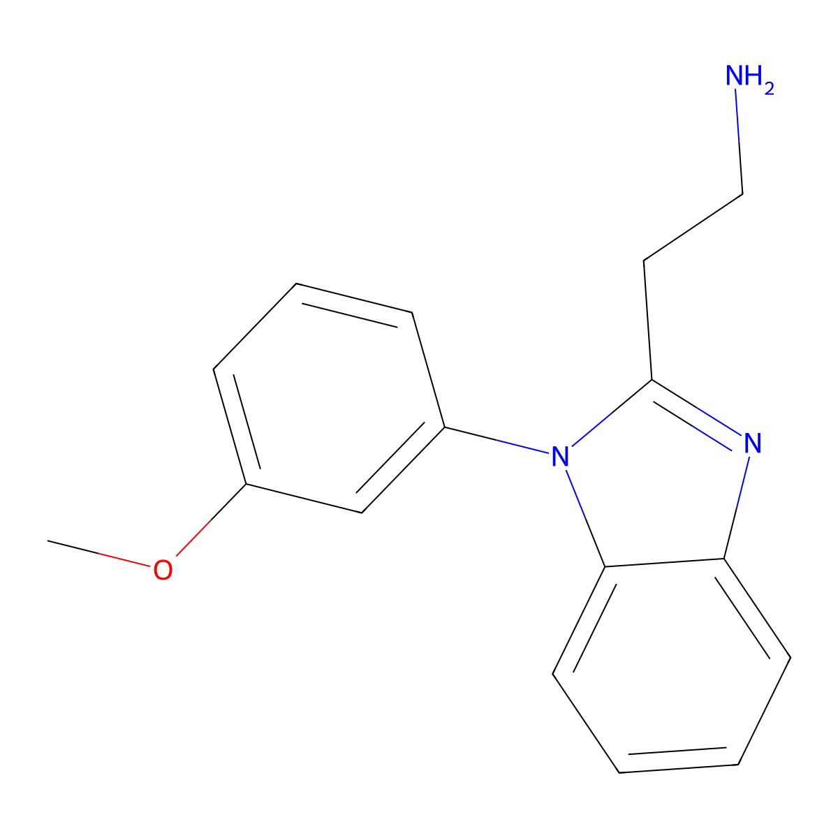 2-[1-(3-methoxyphenyl)-1H-1,3-benzodiazol-2-yl]ethan-1-amine molecular structure, CAS 1369044-12-1
