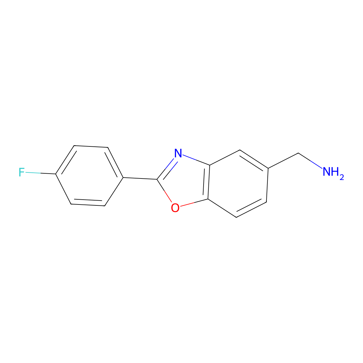 [2-(4-Fluorophenyl)-1,3-benzoxazol-5-yl]methanamine molecular structure, CAS 1369044-38-1