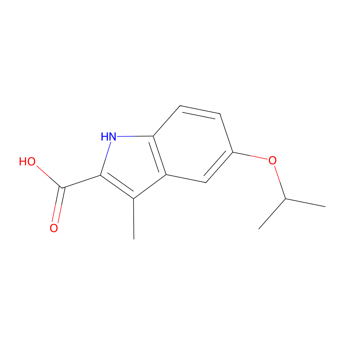 3-methyl-5-(propan-2-yloxy)-1H-indole-2-carboxylic acid molecular structure, CAS 1369047-61-9