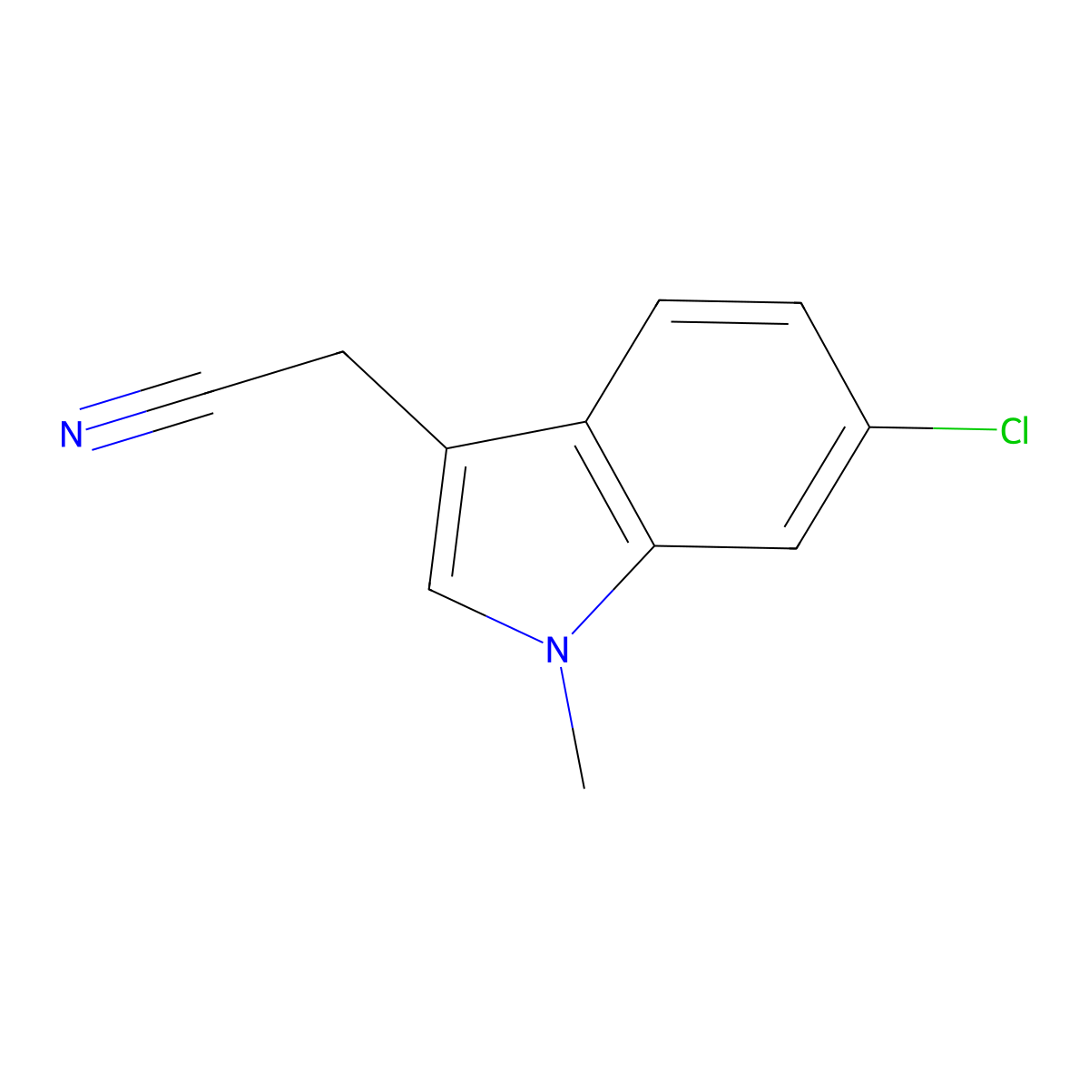 2-(6-chloro-1-methyl-1H-indol-3-yl)acetonitrile molecular structure, CAS 1369050-39-4