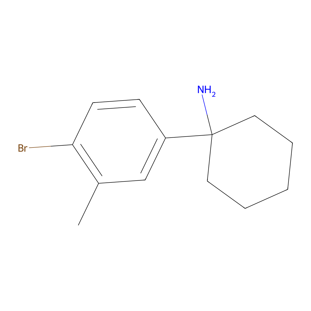 1-(4-Bromo-3-methylphenyl)cyclohexan-1-amine molecular structure, CAS 1369051-21-7