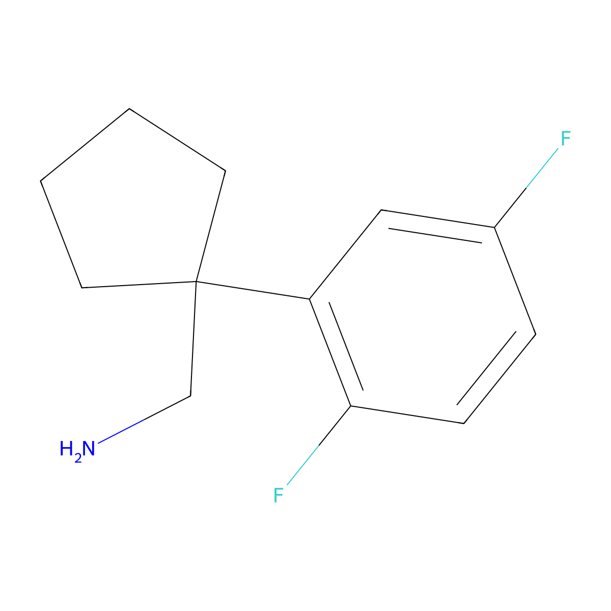 (1-(2,5-Difluorophenyl)cyclopentyl)methanamine molecular structure, CAS 1369053-34-8