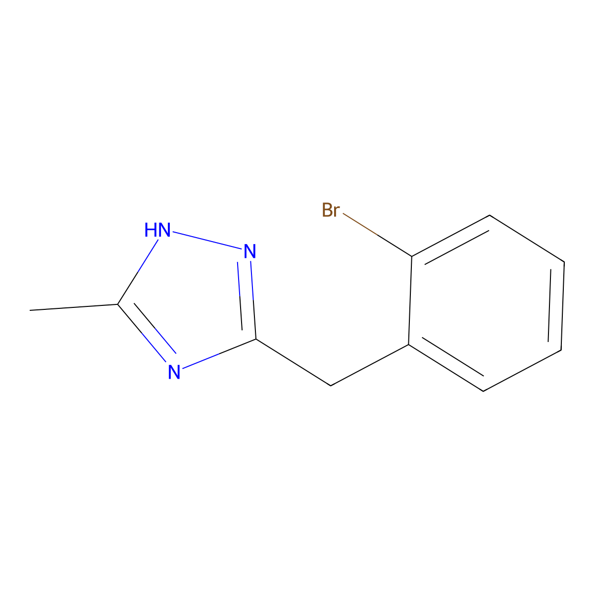 3-[(2-bromophenyl)methyl]-5-methyl-1H-1,2,4-triazole molecular structure, CAS 1369055-10-6