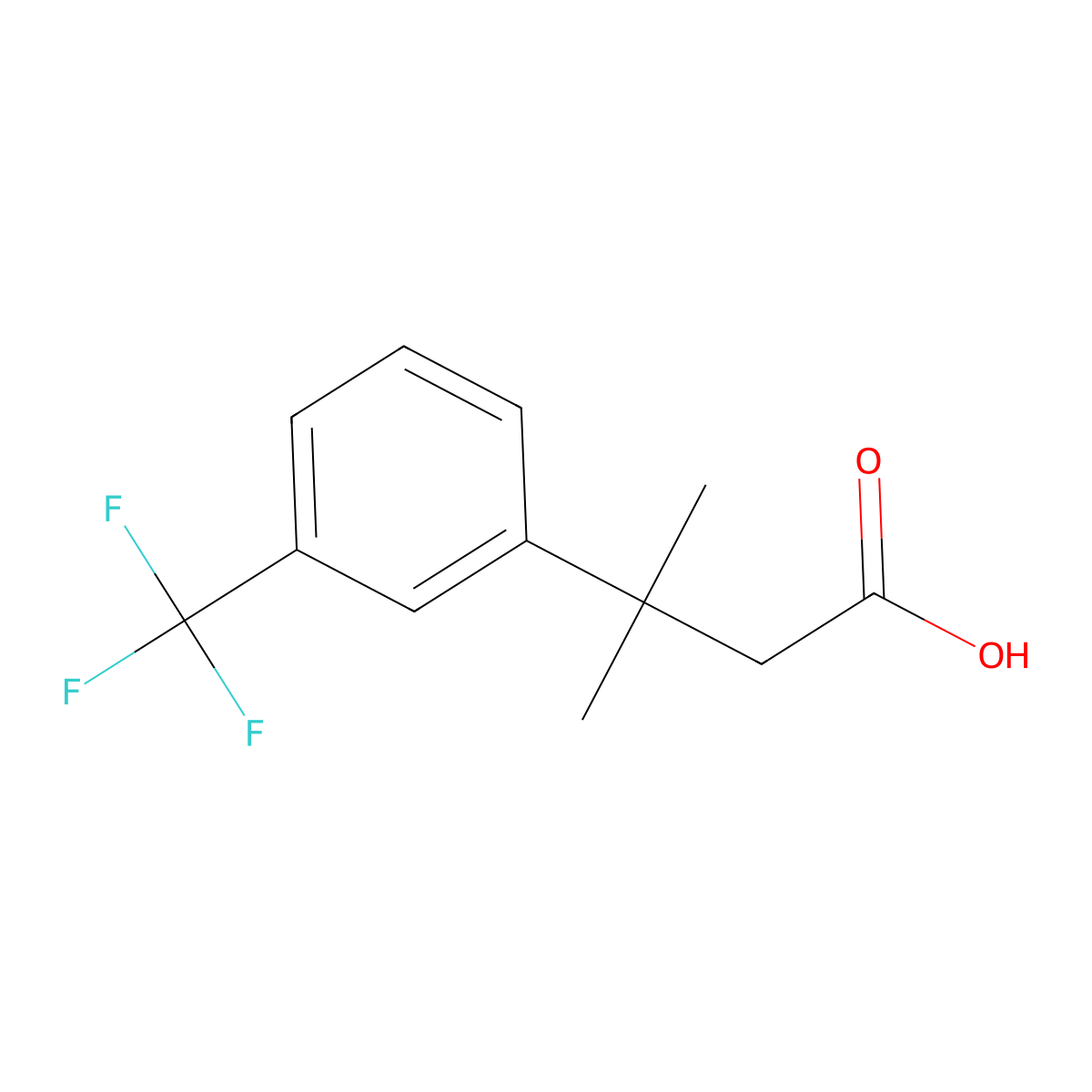 3-Methyl-3-[3-(trifluoromethyl)phenyl]butanoic acid molecular structure, CAS 1369063-42-2