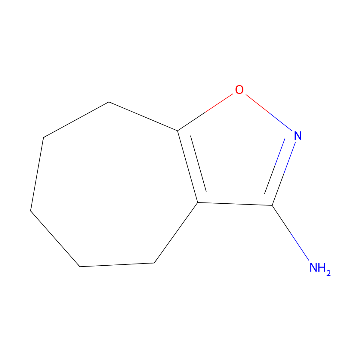 4H,5H,6H,7H,8H-cyclohepta[d][1,2]oxazol-3-amine molecular structure, CAS 1369069-92-0