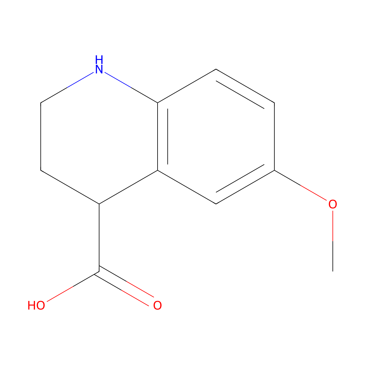 6-Methoxy-1,2,3,4-tetrahydroquinoline-4-carboxylic acid molecular structure, CAS 1369070-04-1