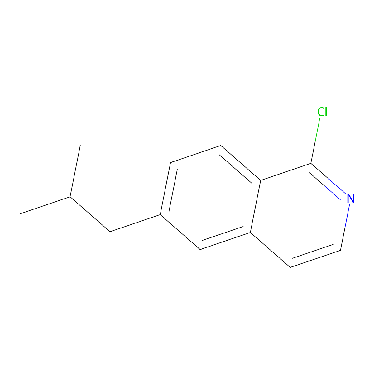 1-Chloro-6-isobutylisoquinoline molecular structure, CAS 1369071-17-9