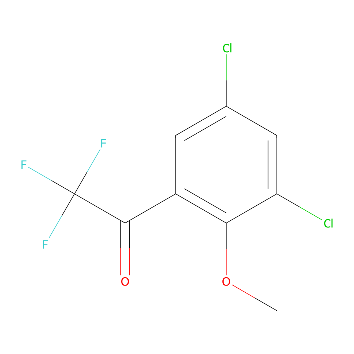 1-(3,5-Dichloro-2-methoxyphenyl)-2,2,2-trifluoroethan-1-one molecular structure, CAS 1369072-06-9