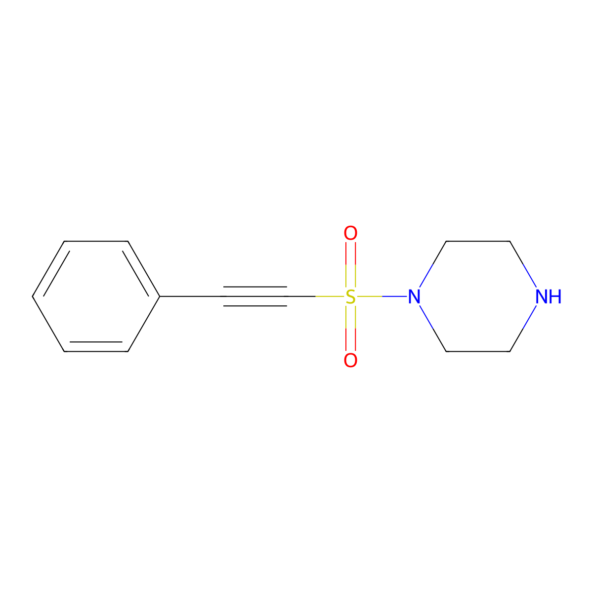 1-(Phenylethynesulfonyl)piperazine molecular structure, CAS 1369072-59-2