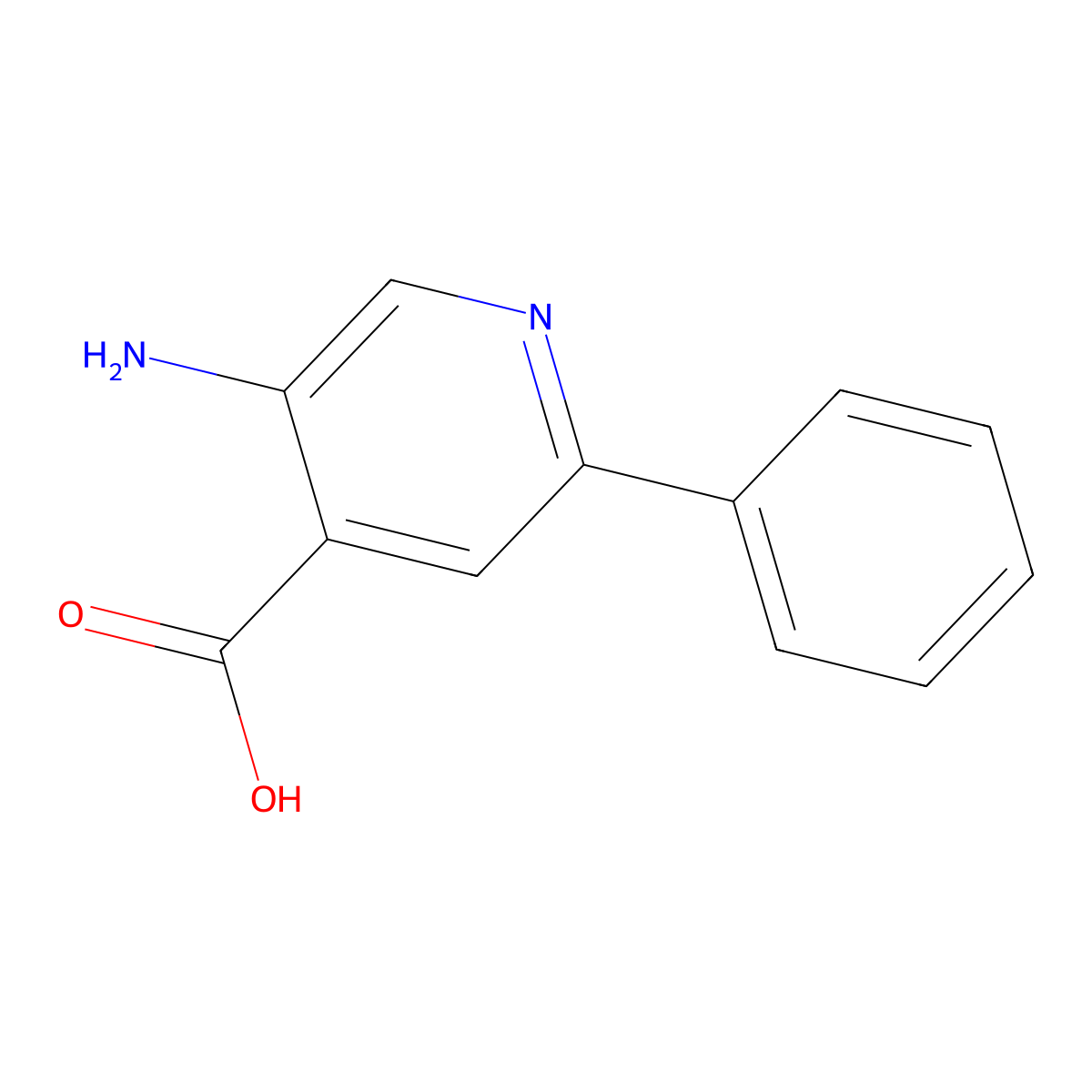 5-Amino-2-phenylisonicotinic acid molecular structure, CAS 1369086-30-5