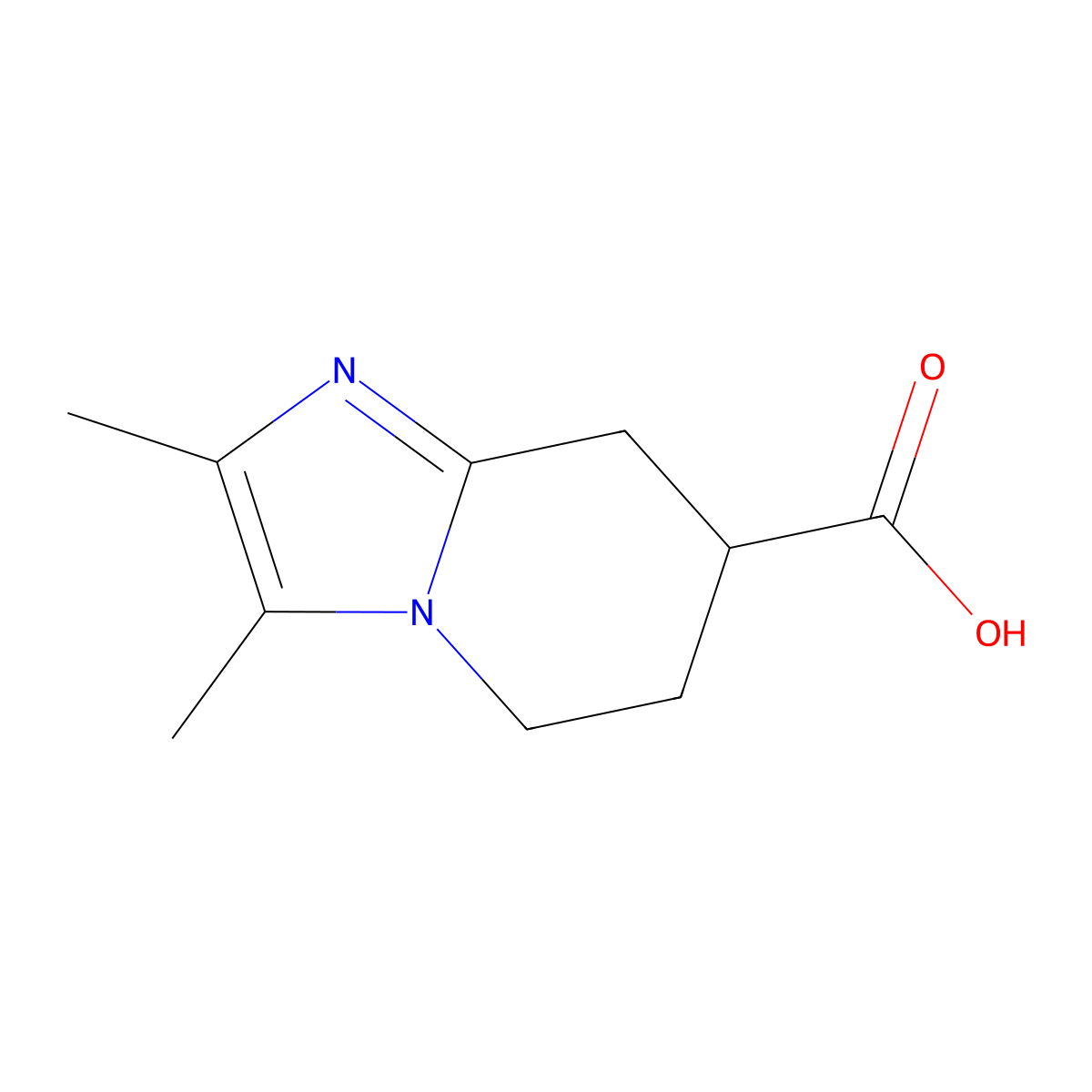 2,3-Dimethyl-5,6,7,8-tetrahydroimidazo[1,2-a]pyridine-7-carboxylic acid molecular structure, CAS 1369088-08-3