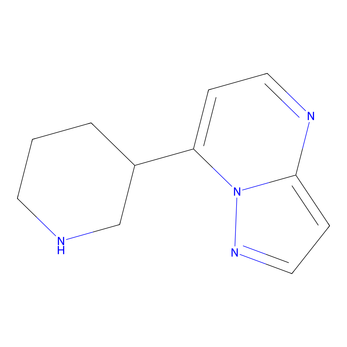 3-{Pyrazolo[1,5-a]pyrimidin-7-yl}piperidine molecular structure, CAS 1369089-72-4