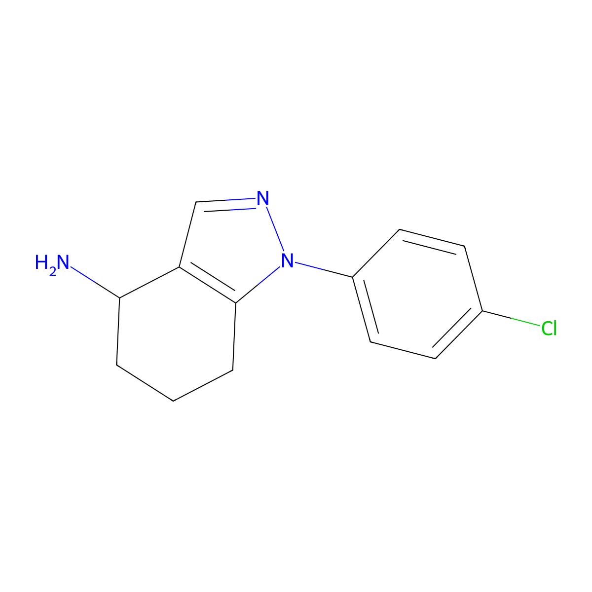 1-(4-chlorophenyl)-4,5,6,7-tetrahydro-1H-indazol-4-amine molecular structure, CAS 1369093-49-1