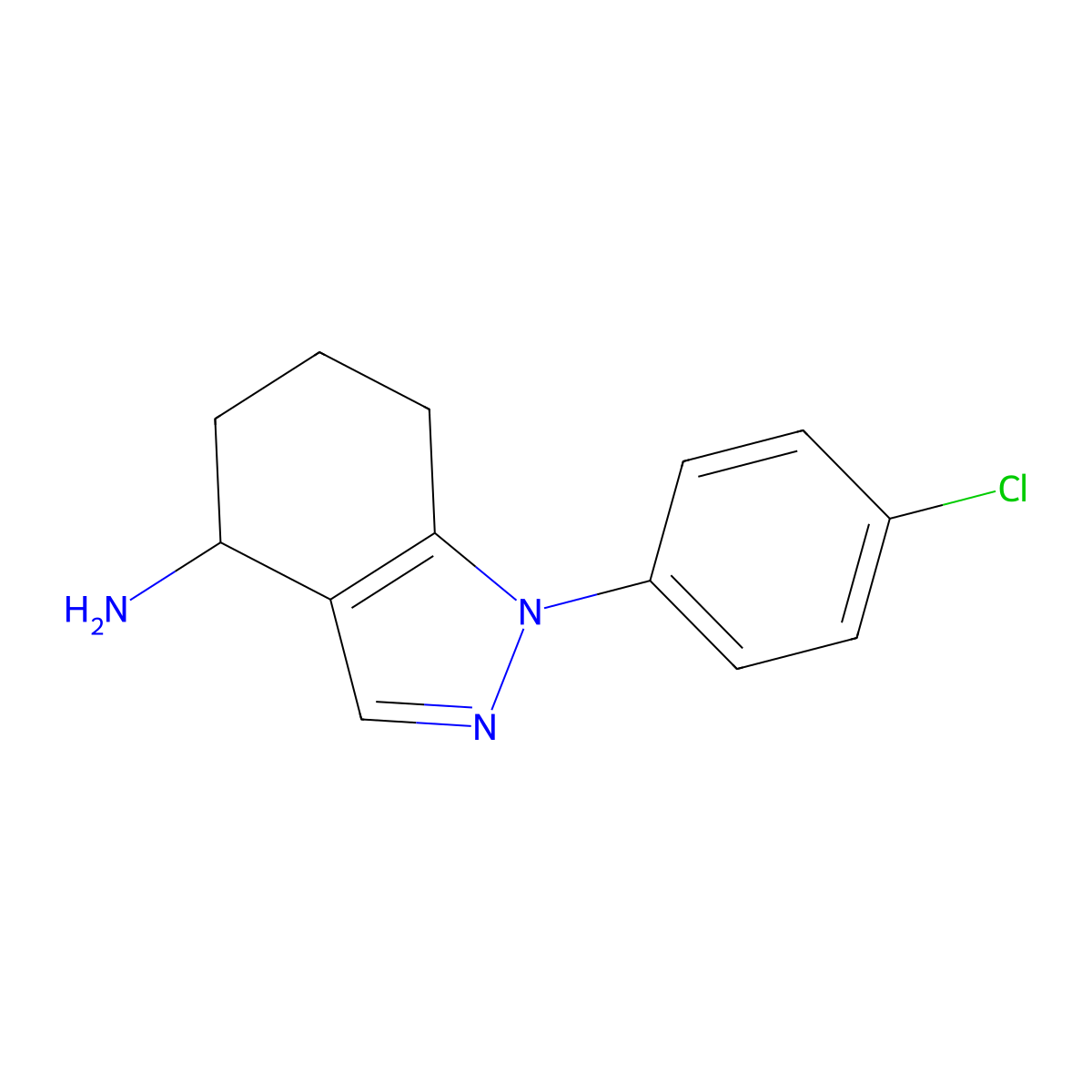 1-(4-chlorophenyl)-4,5,6,7-tetrahydro-1H-indazol-4-amine molecular structure, CAS 1369093-49-1