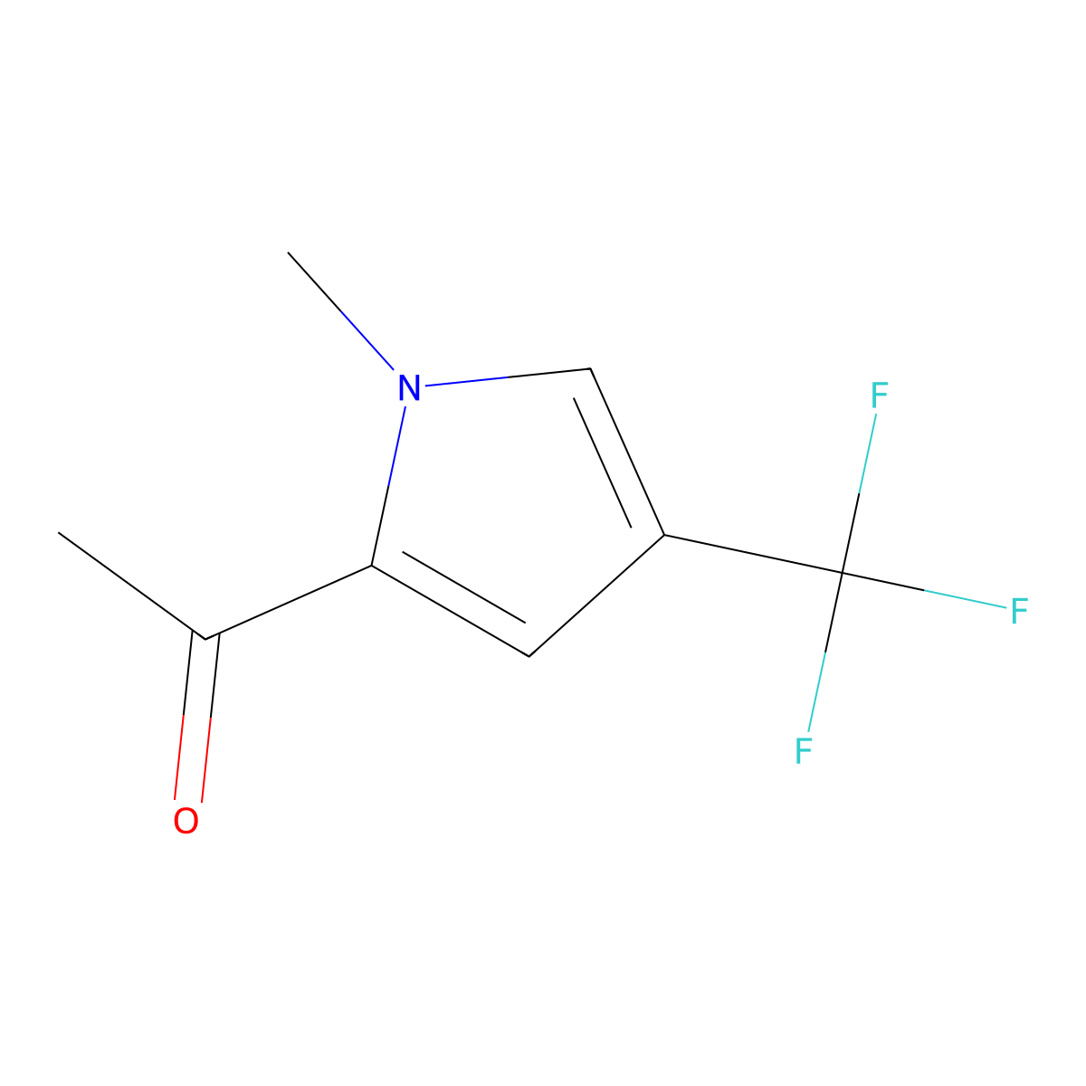 1-[1-methyl-4-(trifluoromethyl)-1H-pyrrol-2-yl]ethan-1-one molecular structure, CAS 1369093-77-5
