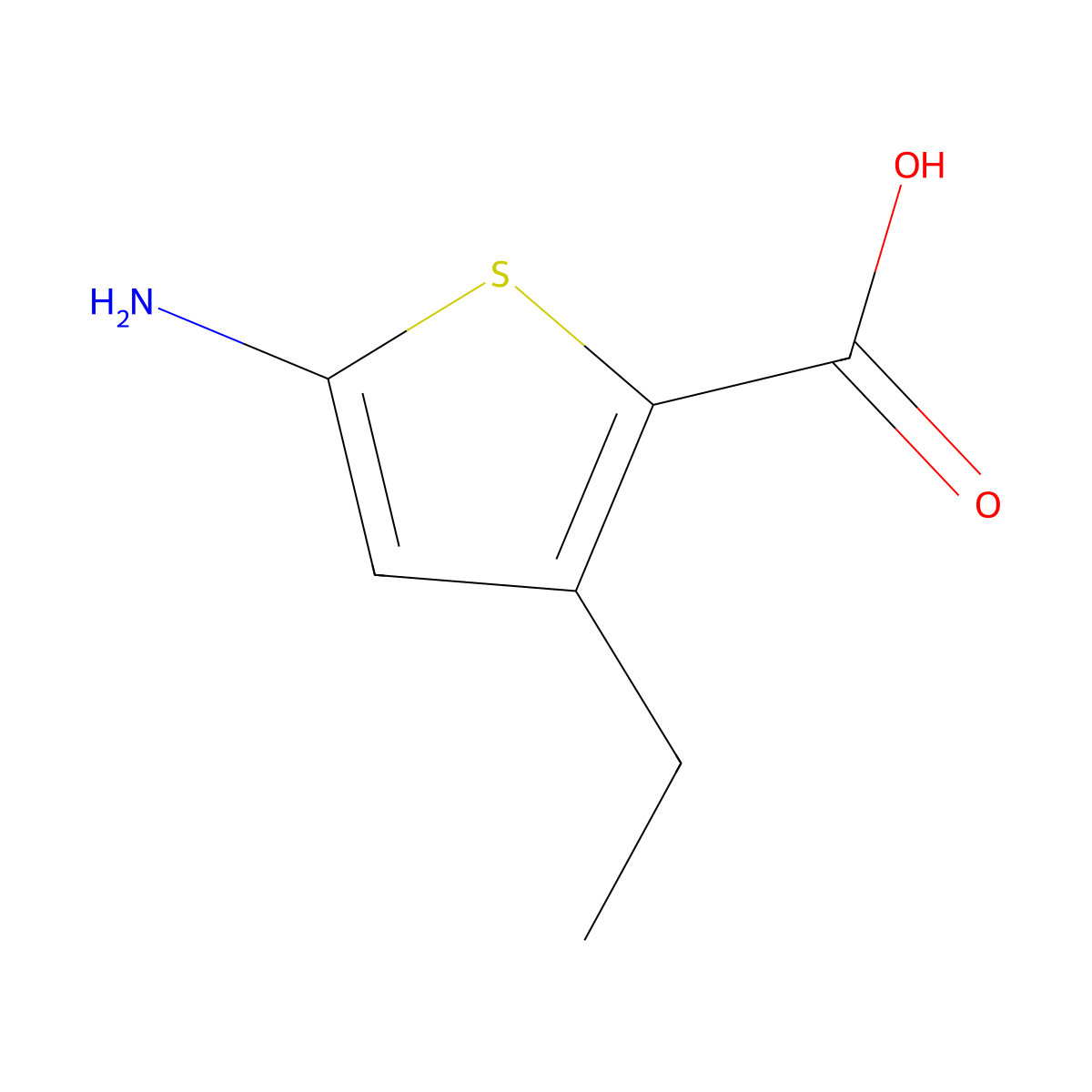 5-Amino-3-ethylthiophene-2-carboxylic acid molecular structure, CAS 1369094-13-2