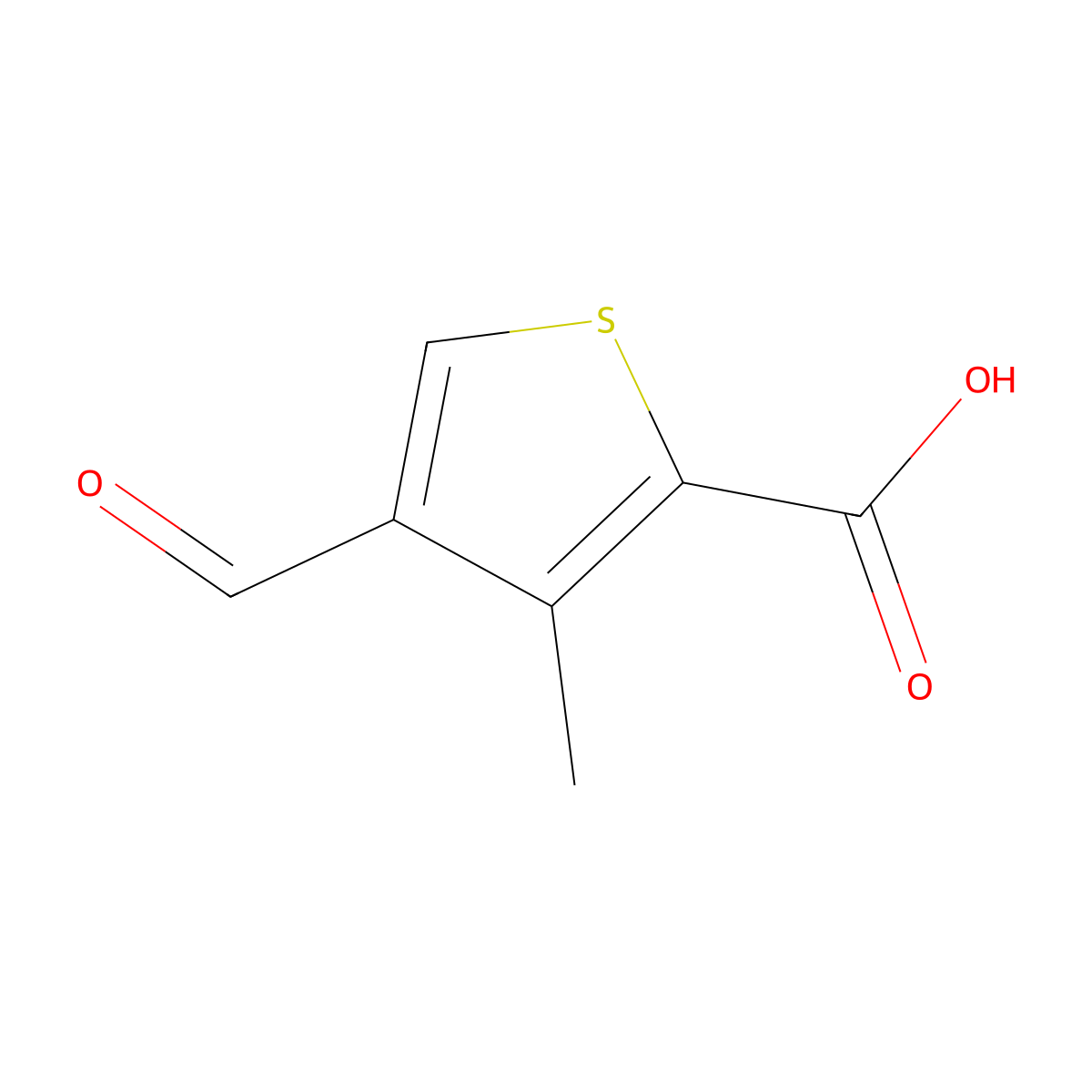 4-Formyl-3-methylthiophene-2-carboxylic acid molecular structure, CAS 1369095-53-3