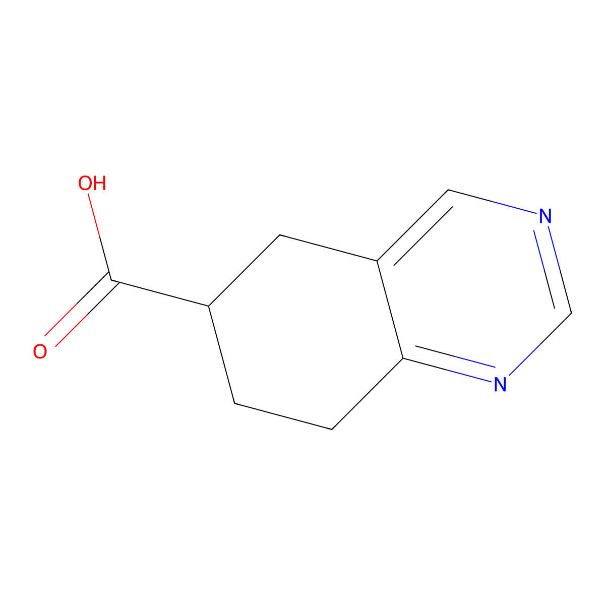 5,6,7,8-Tetrahydroquinazoline-6-carboxylic acid molecular structure, CAS 1369096-46-7