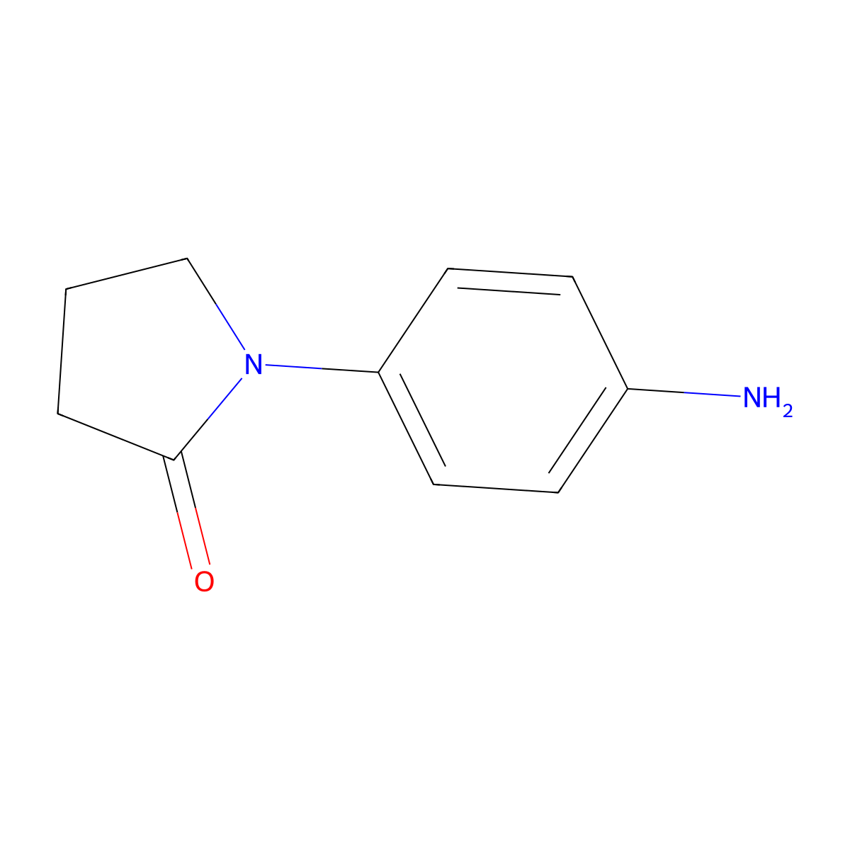 Pyrrolidinone, (4-aminophenyl)- molecular structure, CAS 13691-22-0