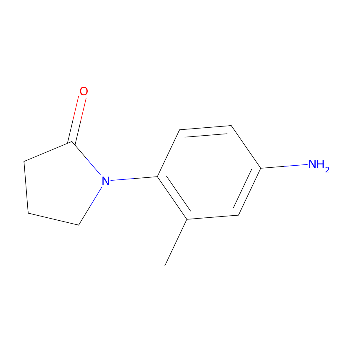 1-(4-Amino-2-methylphenyl)pyrrolidin-2-one molecular structure, CAS 13691-29-7