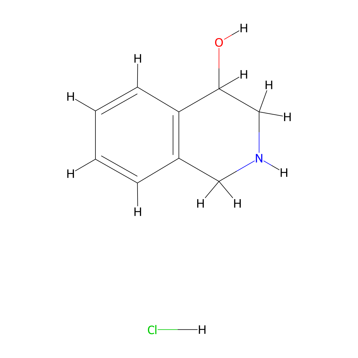 1,2,3,4-Tetrahydroisoquinolin-4-ol hydrochloride molecular structure, CAS 13691-36-6