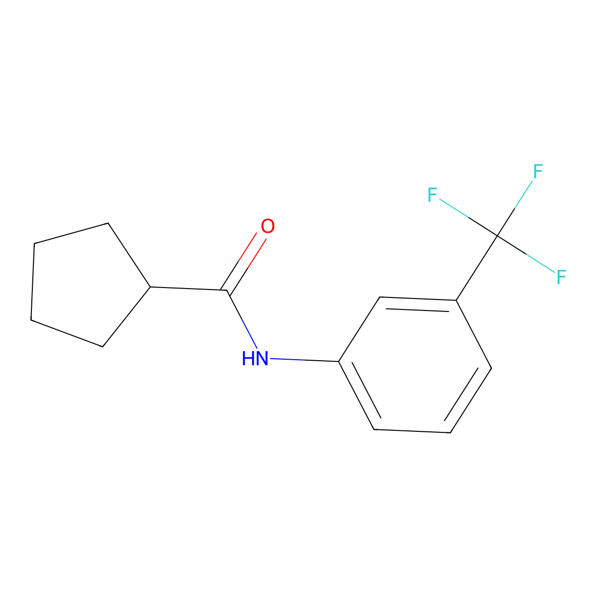 3'-Trifluoromethylcyclopentanecarboxanilide molecular structure, CAS 13691-84-4